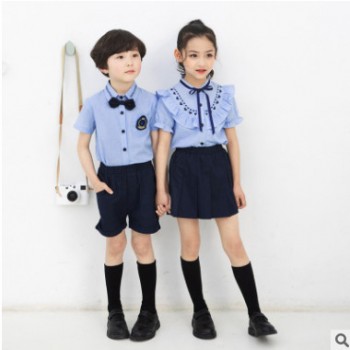 小学生校服夏装英伦学院风套装儿童班服定制幼儿园园服夏季毕业服图1