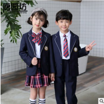 儿童春秋款学院风校服幼儿园园服小学生英伦风西装三件套班服套装