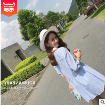 2019新款韩版显瘦学生小个子衬衫裙子chic学院风polo连衣裙女图1
