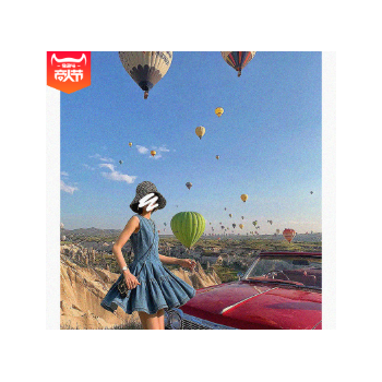 小景2019流行夏新款女无袖a摆牛仔裙收腰显瘦连衣裙图1