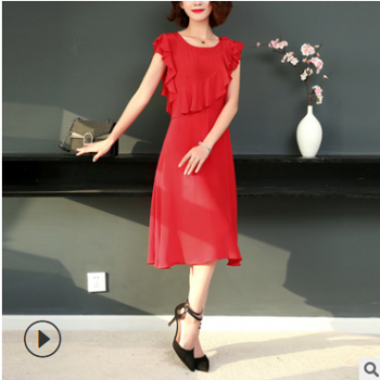 真丝连衣裙2019年夏季新款女装欧美晚礼服时尚大牌杭州真丝连衣裙图1