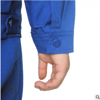 新品促销男女纯色红蓝春秋长袖工作服套装上衣工厂服汽修服套装图1