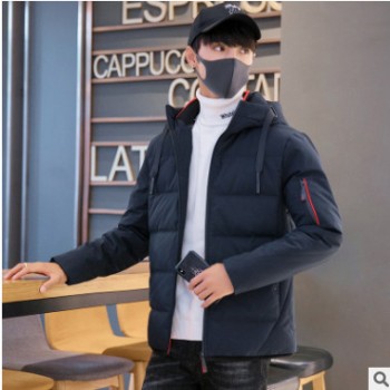 90%白鸭绒羽绒服男短款 2019冬新款韩版青年加厚连帽男士羽绒外套