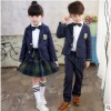 男女学院风英伦格子小中学生校服幼儿园园服儿童小西装三件套套装