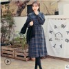 加工定制2019韩版单排扣连衣裙女宽松高腰衬衫裙打底娃娃裙中长裙