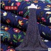 2019外贸新款秋冬女装时装加绒保暖连衣裙面料针织印花布料批发