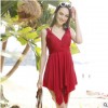 吉果加大码泳衣女连体裙式连体游泳衣裙式显瘦遮肚泳装钢托聚拢