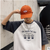 拼色T恤衫男2019春夏新款韩版印花圆领半袖青少年休闲短袖T恤衫男