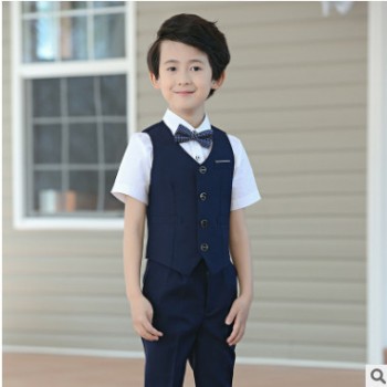 男童礼服小主持人宴会夏季小花童西装马甲套装儿童大合唱表演出服图1