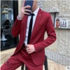 2019秋季韩版潮流男士修身商务正装 一粒扣宴会婚庆礼服西服套装