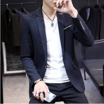 OBCY西装男商务休闲修身韩版潮流西服男士外套青年结婚小礼服图1