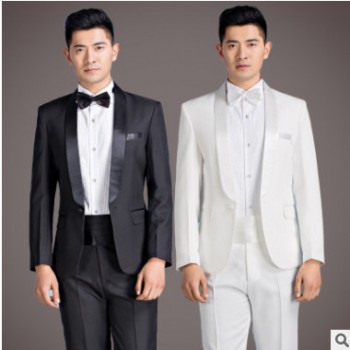 男士中老年合唱团西服套装成人演出服装主持人歌手舞台礼服指挥服图1