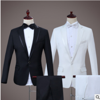 新款演出服男成人西服套装歌手主持人服装舞台大合唱司仪表演礼服图1