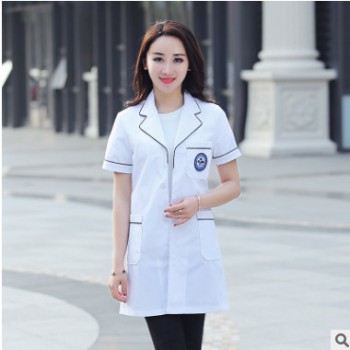 定制新款韩版美容院纹绣师皮肤管理工作服白大褂女短袖医生服logo图1