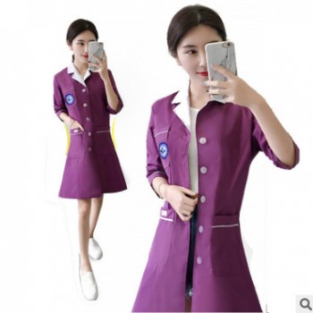 半永久韩版白大褂长短袖医生服女皮肤管理冬季美容院纹绣师工作服图1