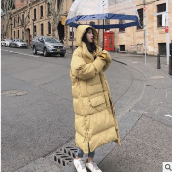 羽绒棉服女2019新款韩版中长款款过膝ins港风棉袄宽松学生棉袄潮图1