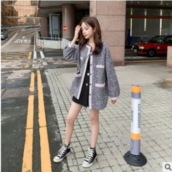 2019秋装粗花呢小香风外套图1