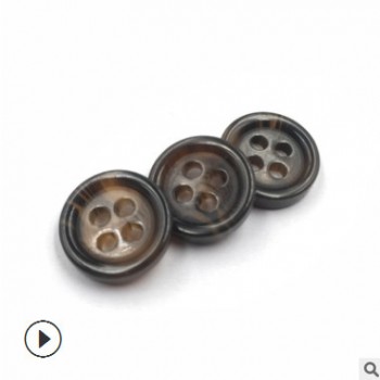 厂家直销树脂四眼纽扣 批发四眼树脂花纹纽扣 树脂纽扣可定制图1