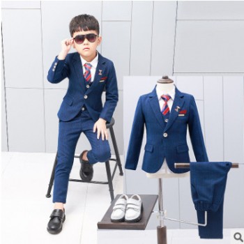 2019春款童装男童西装套装一件代发儿童婚礼花童礼服三件套批发
