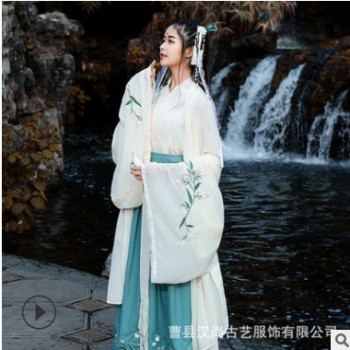 新款杜若古风学生日常袖衫套装古装汉服女成人交领襦裙广袖拍摄服