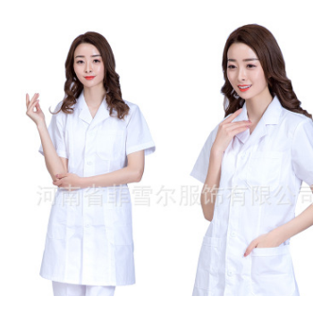 女款白大褂短袖医生服实验室学生医师护士隔离工作服专业医护装图1