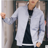 2019男士新款休闲纯色纯棉衬衫 青春流行干净利落猫系男友衬衫