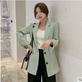 小西装外套女2019秋装新款韩版气质通勤宽松显瘦女士西服上衣批发图1
