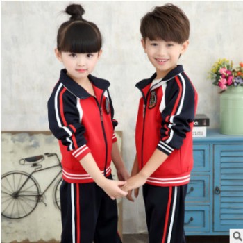 2019童装男女童春装儿童运动套装春秋新款小女孩中大童班服校服潮图1