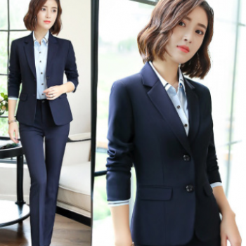 YAN8219职业装女时尚气质面试正装西装夏商务工作服女套装两件套图1