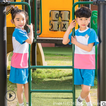 贝宝港2019夏季幼儿园园服夏装短袖儿童毕业照班服小学生校服套装图1