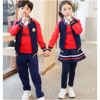 安果儿小学生校服秋冬新款儿童运动棒球服四件套幼儿园园服定制