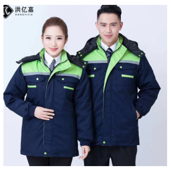 冬季可拆卸工作服棉衣保洁劳保工加厚保暖棉服衣男女厂服批发图1