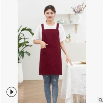 全棉防污酒店咖啡店超市工作围裙可定制LOGO