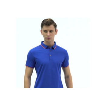 新款2020夏季休闲男式Polo衫纯色棉短袖青春工作服夏季polo男T恤图1