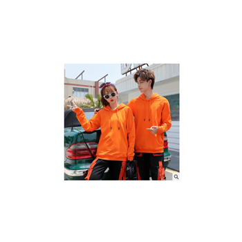 2019新款加厚流线棉休闲带帽口袋时尚工作服班服卫衣定制印字批发图1