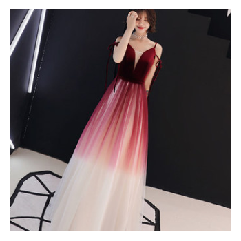 敬酒服新娘2020新款夏季时尚红色优雅结婚晚礼服裙女性感显瘦长款图1