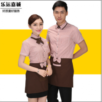 酒店服务员工作服夏装短袖衬衣咖啡餐饮网咖会所西餐厅火锅店长袖图1