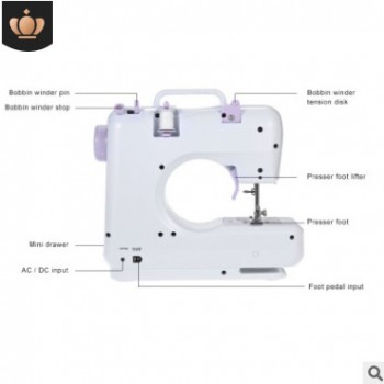 厂家直销505A家用多功能缝纫机吃厚锁边，电动，外贸出口