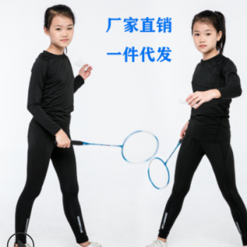 儿童运动套装速干夏季紧身衣男女童篮球跑步训练服透气舒适中大童图1