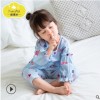 夏天薄款棉绸女童公主风女宝宝绵绸空调服儿童睡衣可爱家居服套装