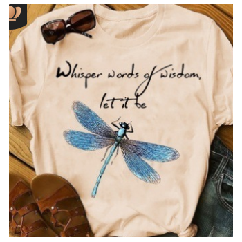 2020时尚速卖通eaby蜻蜓印花短袖T恤WISH亚马逊短袖EBAYeabyebay