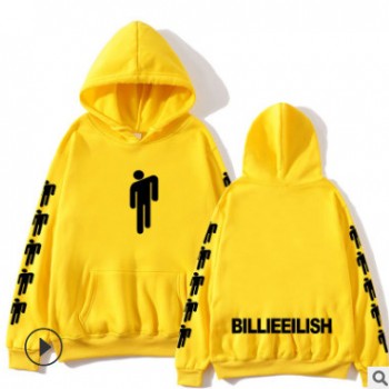 亚马逊热销潮流Billie Eilish卫衣说唱歌手周边宽松大码连帽卫衣