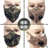新款迷彩潜水布面罩 户外运动防尘防雾口罩 带呼吸阀滤芯厂家直销