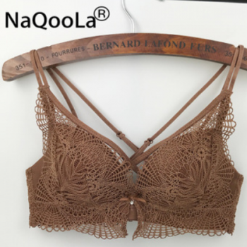 NaQooLa新品薄杯蕾丝聚拢内衣 品牌欧美风无痕无钢圈美背文胸