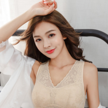 思慕丽新款透气蕾丝性感美背睡眠文胸 舒适聚拢无钢圈背心式内衣