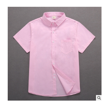 儿童白衬衫短袖夏装 男孩纯棉百搭衬衣小学生表演校服一件代发图1