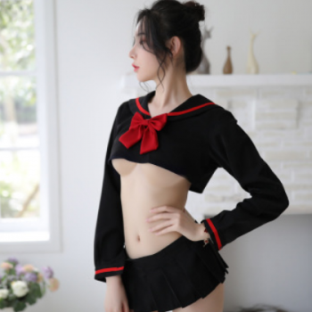 情趣内衣学生装制服诱惑写真摄影长袖水手服欧美情趣睡衣一件代发图1