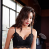 3419性感美背蕾丝薄款大胸收副乳内衣透气洞洞杯无钢圈文胸套装