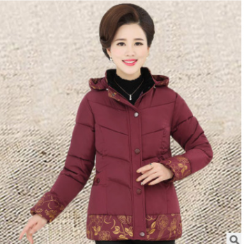 2019中老年棉服女装冬装短款外套中年大码加厚羽绒棉袄反季妈妈装图1