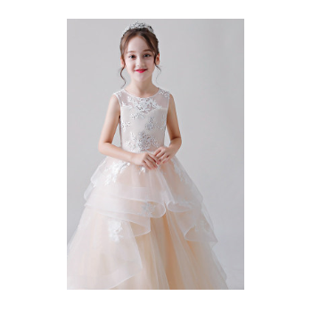 女童生日礼服婚纱公主裙2020新款儿童春季小主持人钢琴走秀演出服